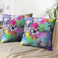 thumbnail image 3 of LALILO Throw Pillow Covers Portrait Little Pig With Flowers Sign Cushion Cover 18" x 18", 2 Pack, 3 of 6