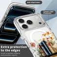 thumbnail image 2 of Magnetic Case for iPhone 17 Pro Design On Clear Base, Compatible with MagSafe Slim Protective Soft TPU Bumper Phone Cover Women Girls Case for iPhone 17 Pro Clear Book Lover Flower, 2 of 7