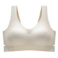 thumbnail image 4 of Weikingp Front Closure Bras for Women Padded Push up Bra Sleep Bras Cotton Sports Bras for Women Stretchy Bra T-shirt Bra Front Closure Bras for Seniors Beige L, 4 of 4