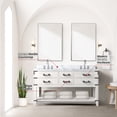 thumbnail image 5 of White Oak Double Bath Vanity With Marble Top, Faucet, And 28" Mirrors 60x22in 60 In. W X 22 D Sealed Faucet ,, 5 of 5