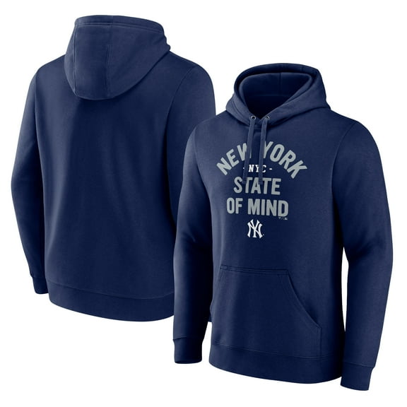Men's Navy New York Yankees Heater State of Mind Pullover Hoodie