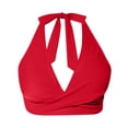 thumbnail image 4 of WILLBEST Traje de Baño Mujer Manga Larga Mujer Bikini Top Push Up Traje de Baño Top Cuello En V Cobertura Completa Traje de Baño Top, 4 of 4