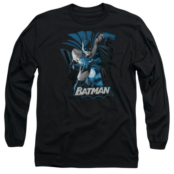 Jla - Batman Blue & Gray - Long Sleeve Shirt - Large