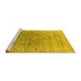 thumbnail image 2 of Ahgly Company Machine Washable Indoor Round Oriental Yellow Traditional Area Rugs, 7' Round, 2 of 4
