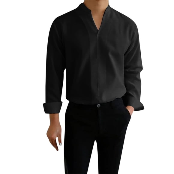 Men's Long Sleeve V-neck T-shirts