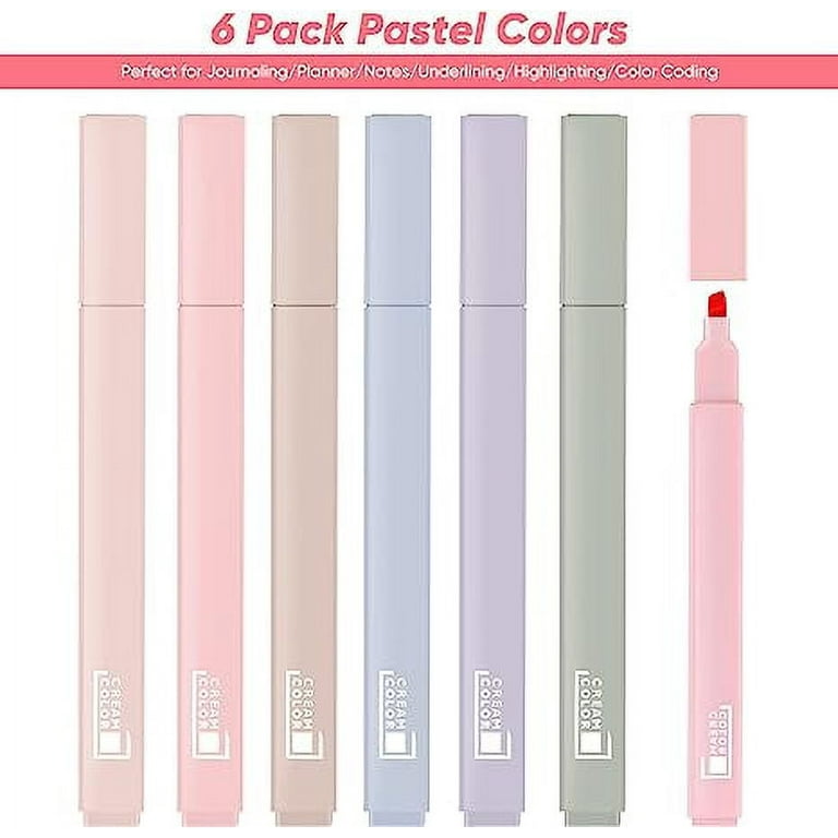 Aesthetic Cute Highlighters Assorted Colors, Bible Highlighters and Pens No  Bleed, Mild Soft Chisel Tip Pastel Highlighters Marker Pens for Journaling  Note Taking School Stationary Supplies 