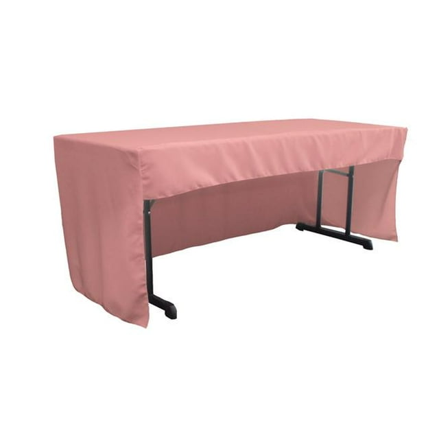 LA Linen TCpop-OB-fit-72x30x30-RoseP79 1.95 lbs Open Back Polyester Poplin Fitted Tablecloth, Dusty Rose