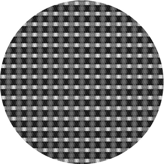 Ahgly Company Machine Washable Indoor Round Transitional Midnight Gray Area Rugs, 8' Round