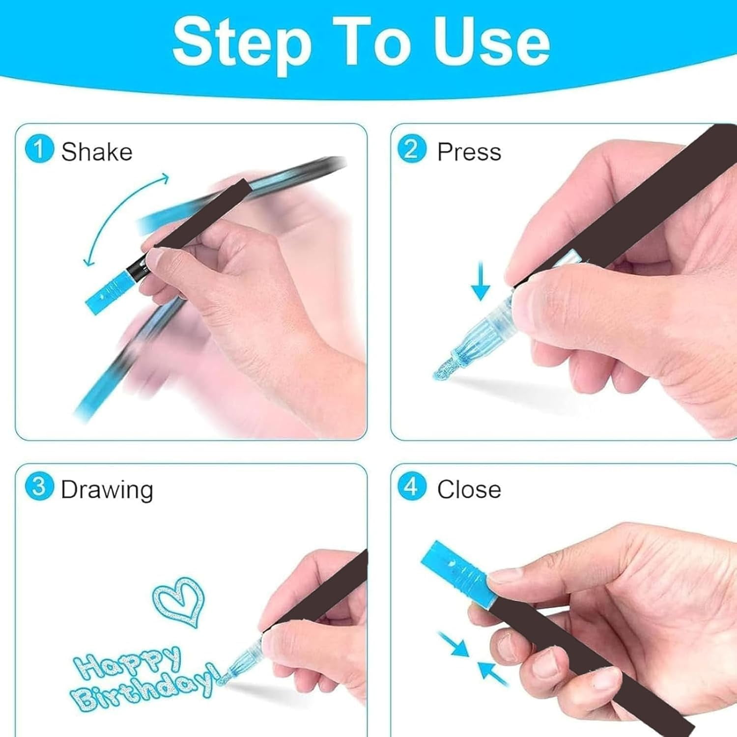 Glitter Outline Paint Markers, Outline Markers Self-Outline Metallic Markers, Outline Shimmering Markers, Double Line Outline Markers, Glitter Gel Pens (36 Colors)