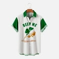 thumbnail image 2 of DPTALR Men's Lapel Pocket St. Patrick's Day Print Short Sleeve Shirt, 2 of 5