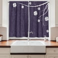 thumbnail image 2 of Ambesonne Dark Purple Kitchen Curtains, Violet Beauty Floral, 55"x45", Quartz, 2 of 3