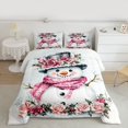 thumbnail image 2 of Homewish Cartoon Christmas Snowman Full Size Comforter Sets, Rustic Flower Floral Bedding Comforter Set, Teens Kids Boys Girls Reversible Bedding Sets, Microfiber Bedroom Decor, 3 Pieces, 2 of 8