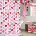 thumbnail image 3 of Valentines Day Shower Curtain Pink Red Heart Shower Curtains Waterproof Fabric Bath Curtains with 12 Hooks for Valentine''s Day Home Bathroom Decor, 72 x 72 Inches, 3 of 7