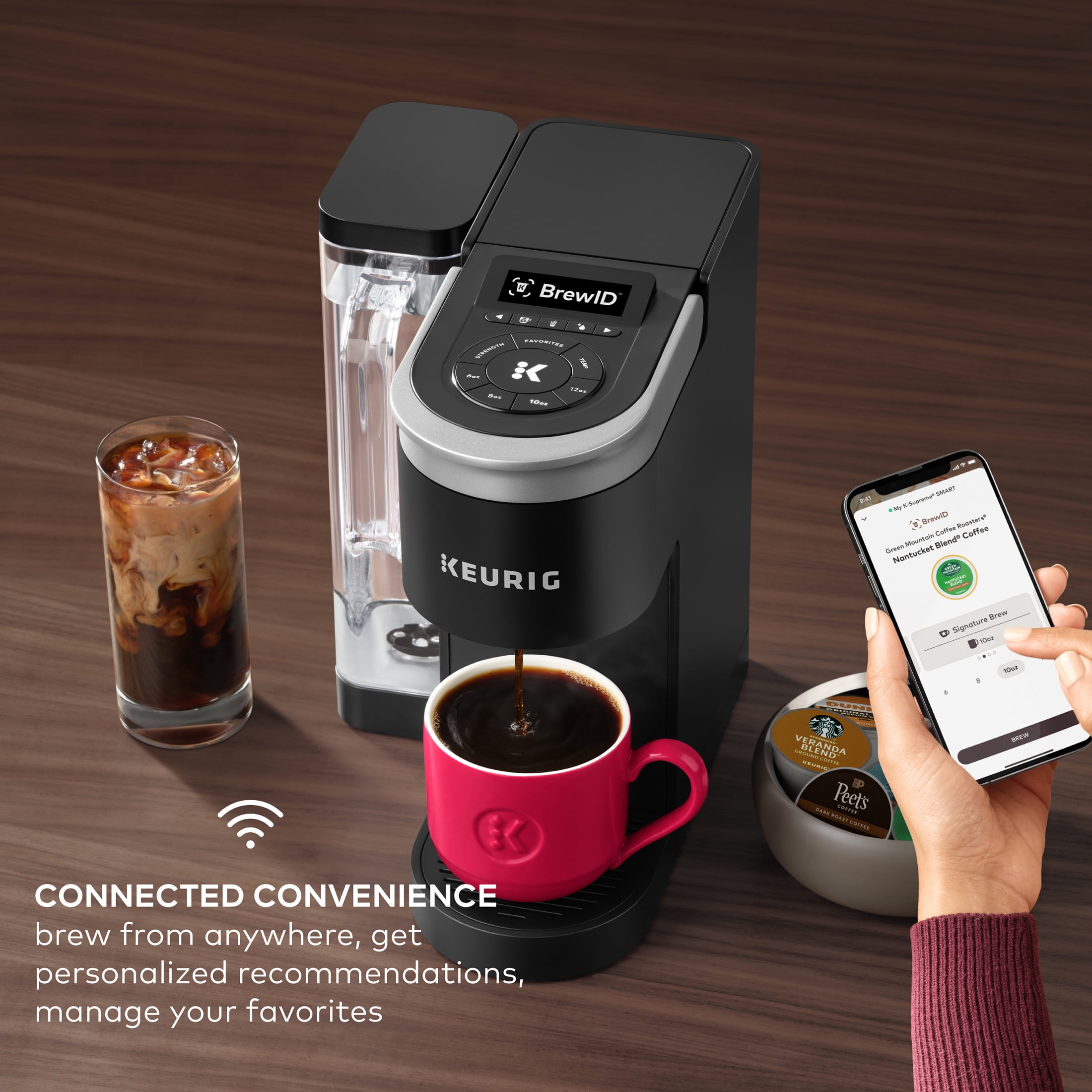 Keurig® K-Supreme® SMART Automatic Single Serve K-Cup® Pod Coffee Maker - Black; Wi-Fi Enabled, Temperature Control, Makes 8 Cups