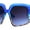 All Blue, variant on Womens Mod Oversize Geometric Thick Plastic Butterfly Sunglasses All Blue