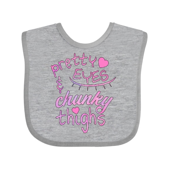 Inktastic Pretty Eyes and Chunky Thighs Boys or Girls Baby Bib
