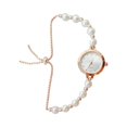 thumbnail image 2 of Ladies Pearl Bracelet Watch, Rose Gold Case with White Dial Watch for Women, Elegant Faux Pearl Strap Quartz Wristwatch for Women, Luxury Jewelry Watch Gifts for Womens, 2 of 3