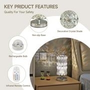 Crystal Table Lamp with Rechargeable RGB Bulb, 15 Color Modes, Remote Control Ambient Light for Bedroom, Living Room, Bar and Nightstand