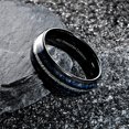 thumbnail image 5 of MJ Metals Jewelry Tungsten Carbide 8mm Black Plated Finish with Lapis Lazuli and Faux Meteorite Inlay Ring Size 10, 5 of 7