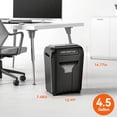 thumbnail image 3 of QUESTLEMON 12-Sheet Cross Cut Paper Shredder, 4.5Gal Home Office Shredders for Paper, Credit Card, Mail, Staples, with Jam-Proof System , P-4 Security Level, 3 of 10
