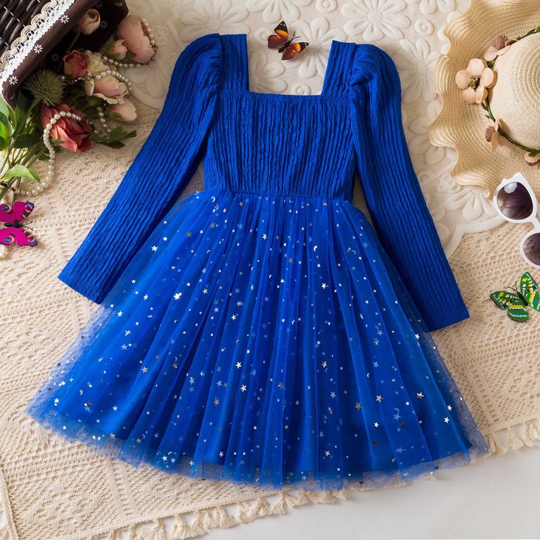 blue sequin star dress Stargirl Sequin Dress | Blue