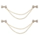 thumbnail image 1 of Uxcell 2 Paquete Clips de Suéter Pajarita Retro con Cadena (Oro), 1 of 6