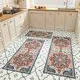 thumbnail image 4 of 3 Piece Kitchen Rugs Set with Runner Non Slip Washable Floor Mats Boho Chic Vintage Design Farmhouse Rug Set 20x32 20x47 20x59 Inches for Kitchen Sink Laundry Room Hallway Office Commercial Use, 4 of 6