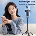 thumbnail image 5 of JC25 Foldable Mini Selfie Stick Tripod with Bluetooth Remote, 11-40cm Adjustable Height, 360° Rotation, ABS+Aluminum Alloy, 2 Cold Shoe Mounts for Fill Light/Microphone, Portable 11cm Folded Design,, 5 of 5