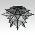 thumbnail image 2 of Dazhuan Moravian Star Light Flush Mount Celing Light Seeded Glass Shade Boho Moroccan Ceiling Lamp for Kitchen Foyer, 1-Light, 2 of 2