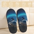 thumbnail image 2 of Balery Planet Earth Pantuflas de Casa de Felpa Silenciosas con Diseño Estampado, Zapatillas Cómodas Antideslizantes de Algodón para Interior-Medium, 2 of 8