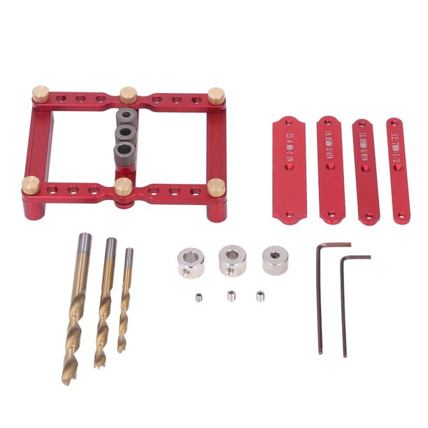 Localizador De Taladros Para Carpintería, Kit De Perforación De Clavijas De Madera De Tamaño Estándar Rango De Sujeción De 17-60 Mm Con Anillos Limitadores Para Instalación ANGGREK Otros