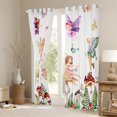 thumbnail image 3 of Feelyou Kawaii Fairy Elf Black Out Curtains, Jungle Mushroom Plant Curtains Pack of 2 (42x63 Each), Dreamy Butterfly Animal Bedroom Curtains, Window Curtains Decor, 3 of 6