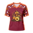 thumbnail image 6 of Ahadesign Halloween Summer Plus Size Halloween Shirts for Women Pumpkin Graphic Tshirt Oversized Fall Casual Tee Tops (Red,S), 6 of 6