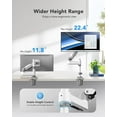 thumbnail image 3 of Kyspho Single Monitor Arm for 13 to 34 Inch Screens, Adjustable Desk Mount with Clamp and Grommet Base, Fits VESA 75x75mm and 100x100mm, Supports Up to 19.8 lbs, White, 3 of 7