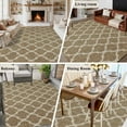 thumbnail image 5 of Rectangle Area Rugs 5 x 8 Ft, Brown Moroccan Non-Slip Residential Carpet, Morocco Retro Abstract Quatrefoil Plaid Indoor Crawling Mats Runner Rugs for Living Room/Dining Room/Bedroom, 5 of 8