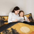 thumbnail image 4 of Manfei Sunset Lake Reflection Twin Comforter Sets,Vintage Deer Bedding Set,Orange,Black Reversible,2pcs,1 Comforter and 1 Pillowcase, 4 of 7