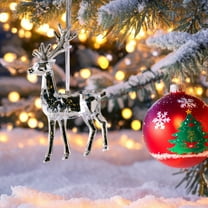 3D Crystal Reindeer Christmas Ornaments, Sparkling Transparent Acrylic Deer Hanging Decor for Christmas Tree Decorations, Holiday Home Accents and Festive Displays