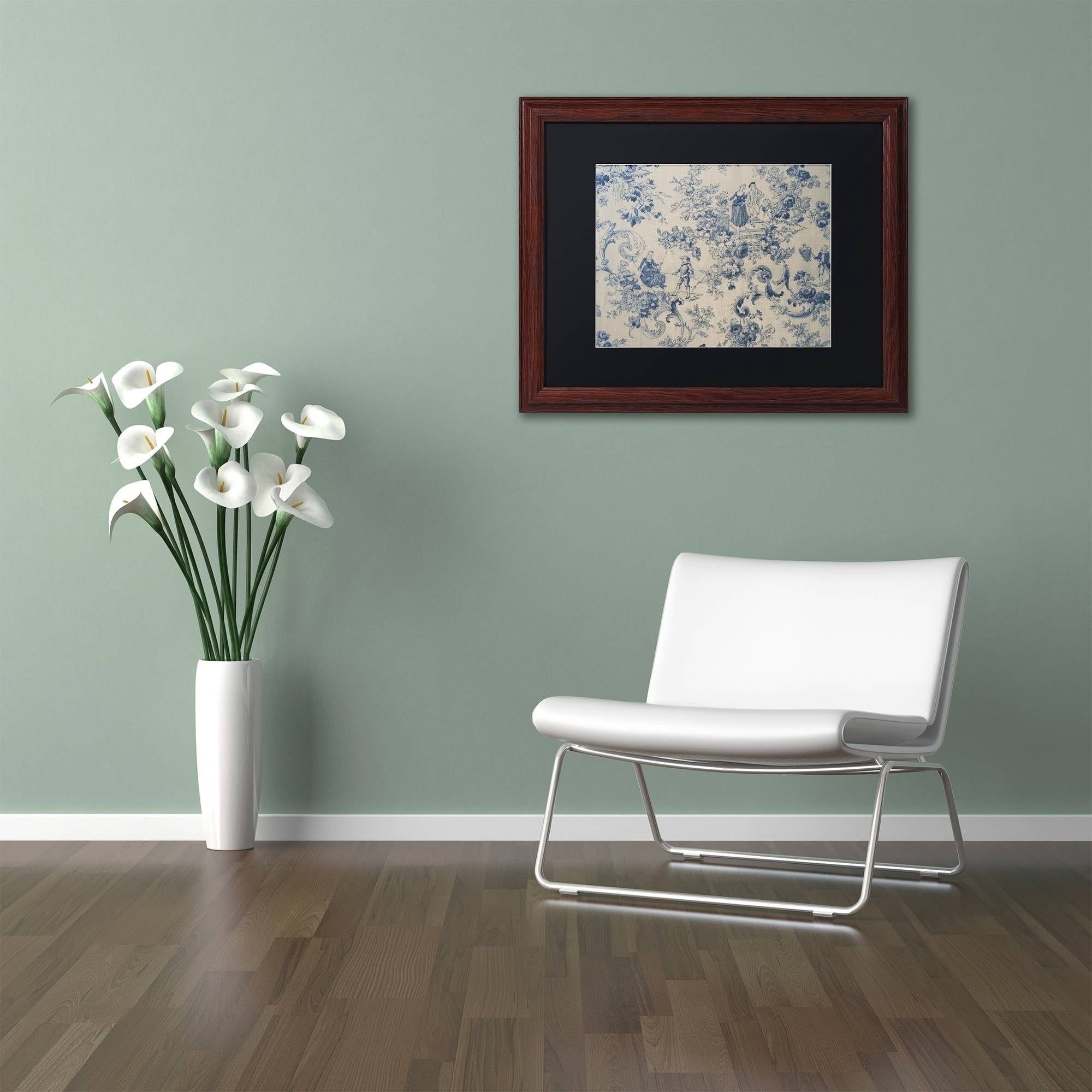 Trademark Fine Art "Toile Fabrics I" Canvas Art by Color Bakery Black Matte, Wood Frame