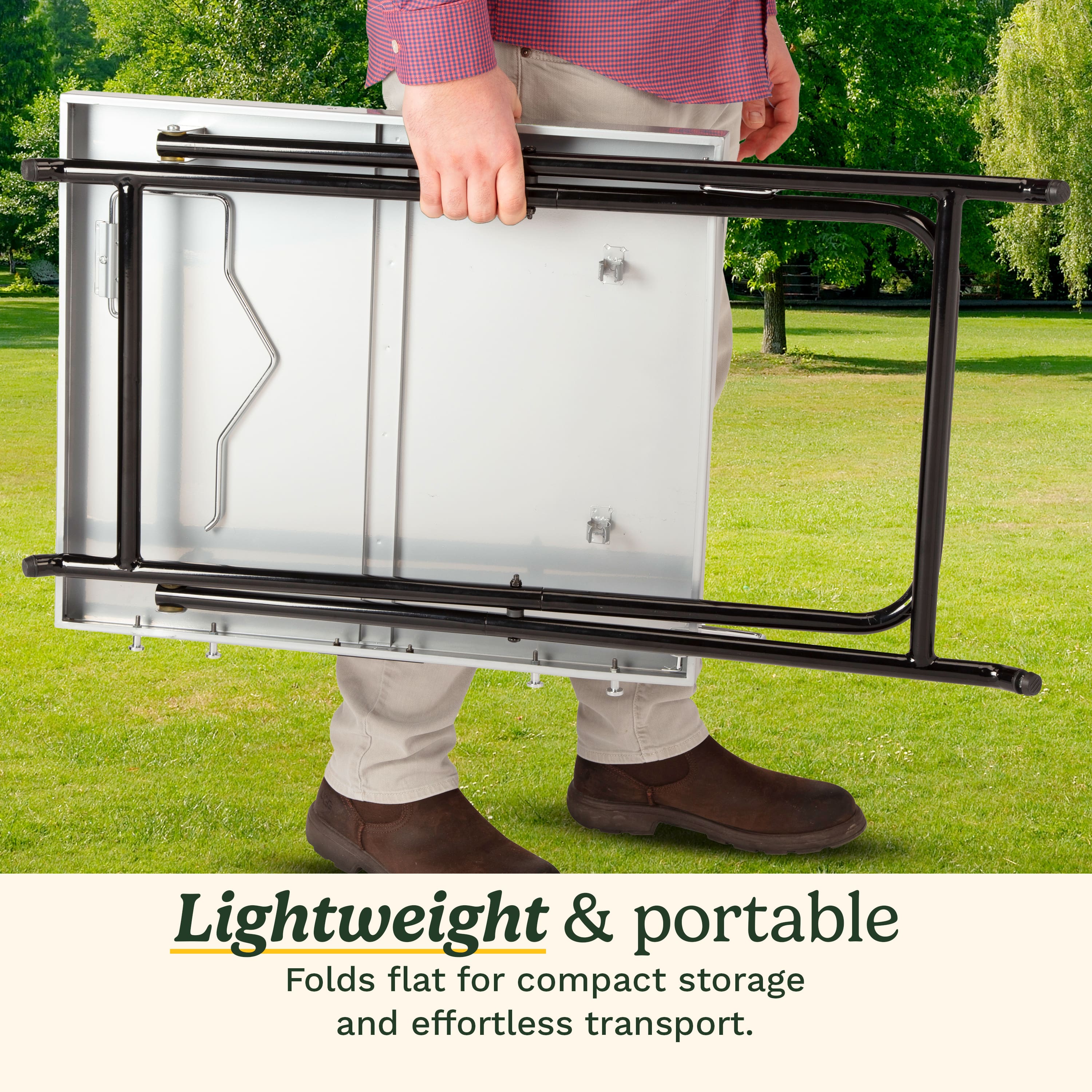 Cuisinart Fold n Go Prep Table, Portable Folding Table and Grill Stand with Tool hooks, Trash Bag Holder, Paper Towel Rack, 24 x 20 Steel Food Prep Station Perfect for BBQs, Tailgates and Camping