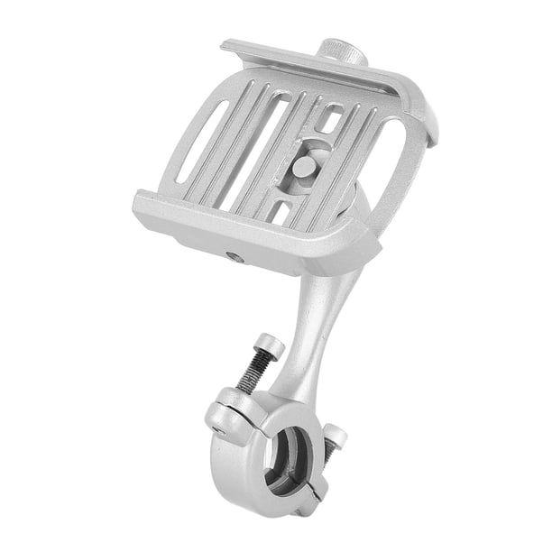 Soporte para teléfono de motocicleta, aleación de aluminio, rotación de 360 grados, soporte de navegación para teléfono de bicicleta para la mayoría de los teléfonos, estilo de bicicleta plateada