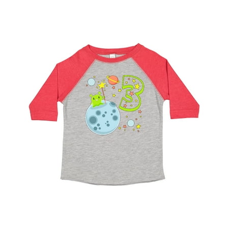 

Inktastic Cute 3rd Birthday Alien in Outer Space Gift Toddler Boy or Toddler Girl T-Shirt