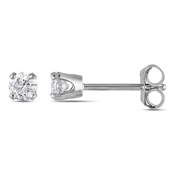 Everly Women's 1/4ct TW Diamond 10k White Gold Solitaire Stud Earrings