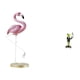thumbnail image 1 of Estatua de resina de flamenco, escultura de camarero, adorno de rana, figura de animal, pájaro para estante, ideal para regalar, decoración del hogar,, 1 of 8