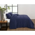 thumbnail image 5 of Brooklyn Loom Oversized Marshmallow Plush 100% Microfiber Polyester Navy 3-Piece King Comforter Set, Solid Casual themed, Adult Bedding, OEKO-TEX Certified, 5 of 10