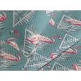 thumbnail image 3 of Ambesonne Hawaiian Quilted Coverlet 2 Pcs, Triangles Leaves Flamingo, Twin Size, Cadet Blue and Pink, 3 of 4