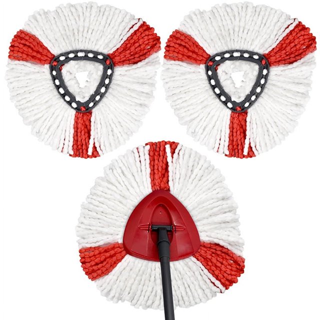 Cabezales de trapeador giratorios de repuesto, cabezales de trapeador de microfibra, trapeador giratorio universal de 360 ° para limpieza de pisos, lavable a máquina (paquete de 2)