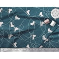 thumbnail image 2 of Soimoi Blue Cotton Duck Fabric Ice Skates Travel Fabric Prints By Yard 56 Inch Wide, 2 of 3