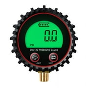 Dial Size Digital Air Pressure Gauge for w/ 1/8'' NPT Bottom Connector&Protective Boot 0-255psi Accuracy 1% Battery Powe