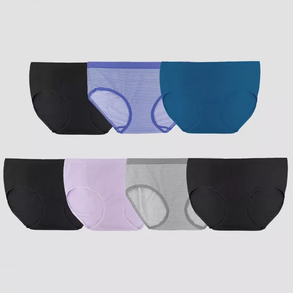 Fruit of the Loom Women's 6 1 Bonus Pack Seamless Low-Rise Briefs - Colors May Vary
