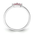 thumbnail image 2 of Auriga 925 Sterling Silver Rhodium-plated Polished Pink Enamel Crown Ring for Women Size- 4, 2 of 6